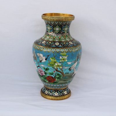 Βάζο Κίνας cloisonné πελαργοί - Image 2