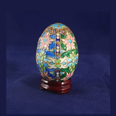 Διακοσμητικό Αυγό Cloisonné Πολύχρωμο με λουλούδια