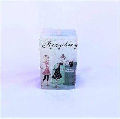 Χειροποίητο Κηροπήγιο Μεταλλικό με Kερί “Recycling!” - Image 3