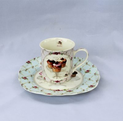 Ατομικό Σετ Πιάτο-Κούπα Πορσελάνης ‘Nostalgie’ Cup Cake - Image 2