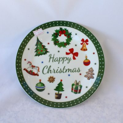 Πιάτο Πορσελάνης Πράσινο–Ηappy Christmas