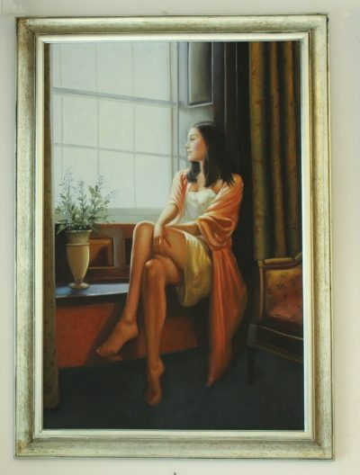 Πίνακας Ζωγραφικής-Κοπέλα στο παράθυρο