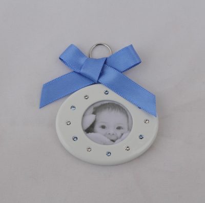 Baby Picture Frame, Sapphire Swarovski Universal Symbol - Image 2
