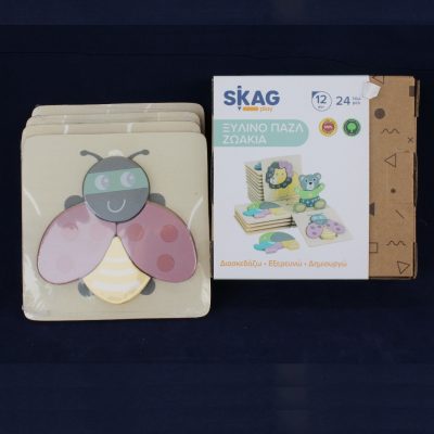 Ζωάκια Παζλ Ξύλινο Παιχνίδι Εκπαιδευτικό Skag - Image 2